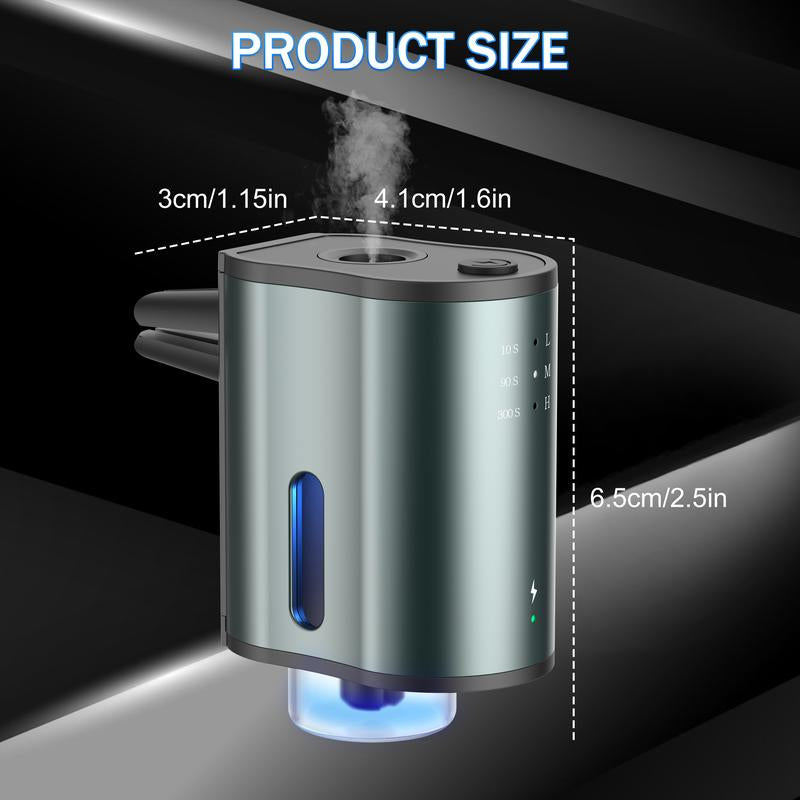 Smart Car Air Freshener with Three Adjustable Concentration Scent Levels, Portable Waterless Car Diffuser Air Freshener Car Aromatherapy Diffuser, 3*10ML Natural Perfume